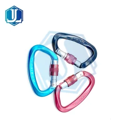 7075 Aviation aluminum carabiner — 25 kN · screw-gate main lock