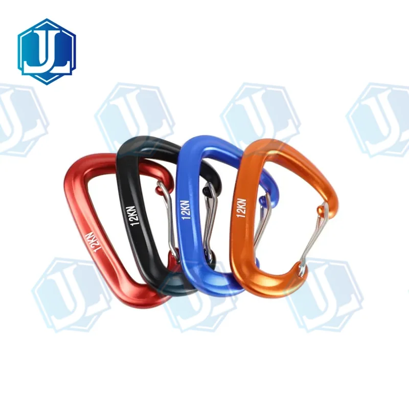 7075 Aviation aluminum carabiner — 12 kN · wire-gate (Item No. 175) — Chain manufactured by Zhejiang Jingli, China