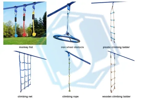 Ninja Obstacle Slack Line Course Rings Customized Logo Polyester Kids CE Backyard Fun (Item No. 89) — Outdoor Products image 3 of 4