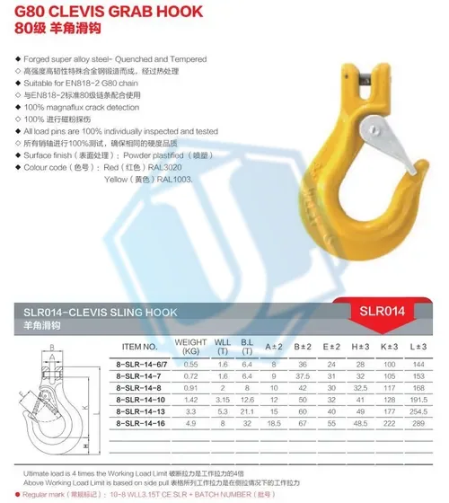 Grade 80 G80 Hook — Clevis Sling Hoist Hook (Item No. 182) — Rigging hardware image 2 of 4