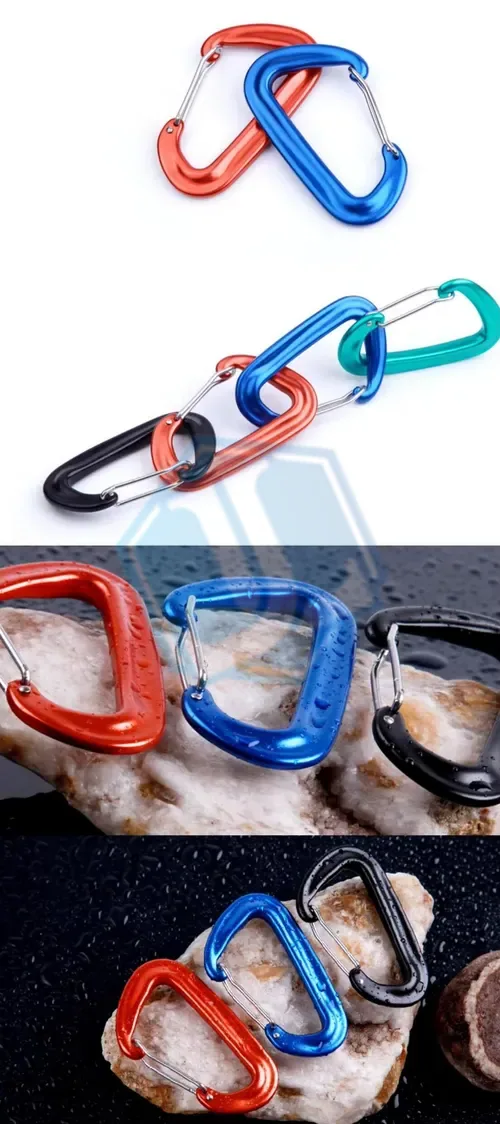 7075 Aviation aluminum carabiner — 12 kN · wire-gate (Item No. 175) — Chain image 3 of 4